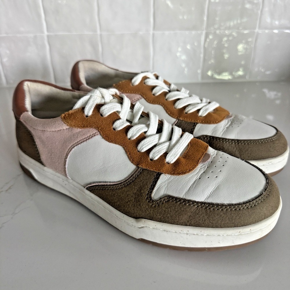 Madewell Court Sneakers Nubuck &‎ Recycled Leather Women's 10 Men's 8.5 Tan Pink